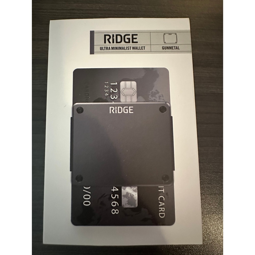Ridge Lite Ultra Minimalist Wallet Gunmetal Aluminum 6061 AUWAI120103 NEW